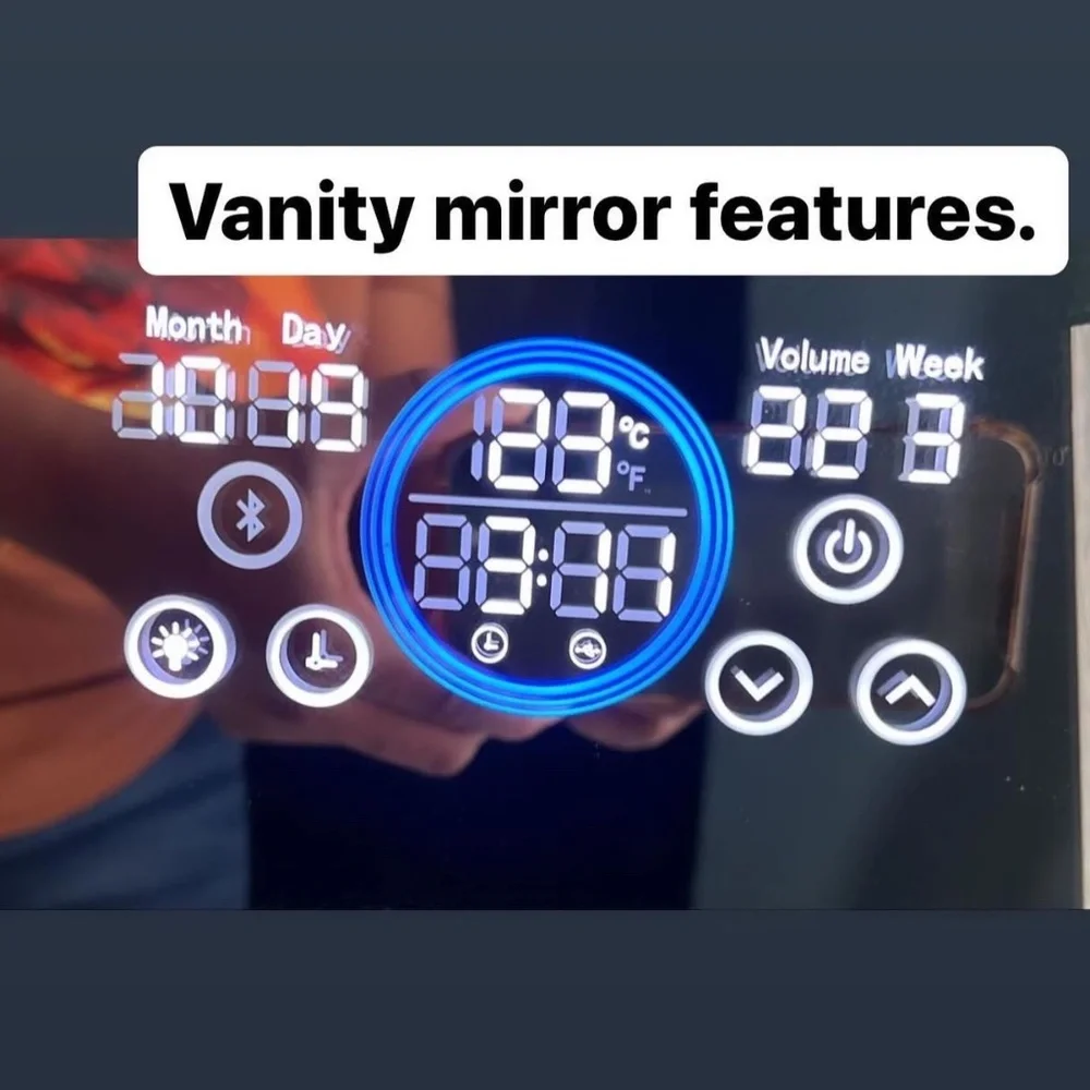 Bluetooth vanity mirror w/ LED lights